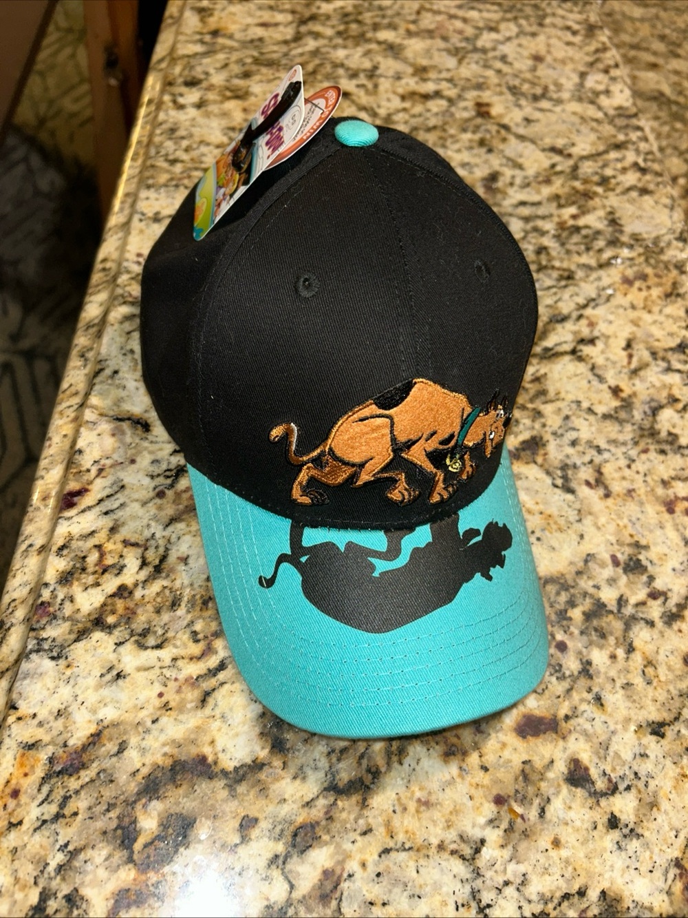 Scooby Black and Teal Cap with Playful Animal Embroidery